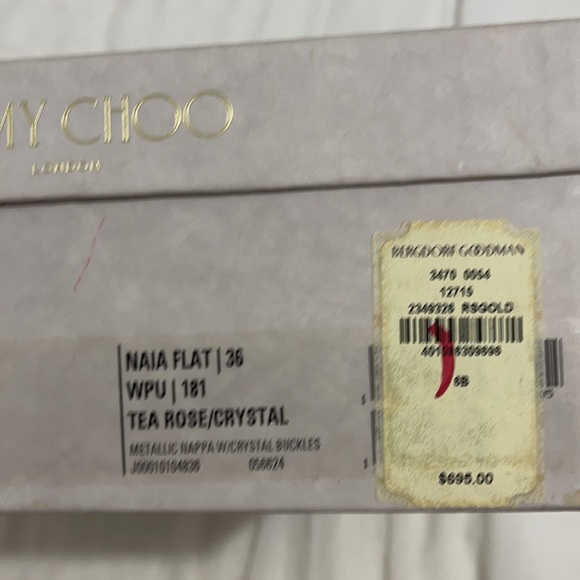 Jimmy Choo Naia flat tea rose crystal NWT - Picture 6 of 6